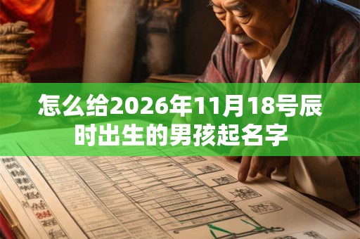 怎么给2026年11月18号辰时出生的男孩起名字