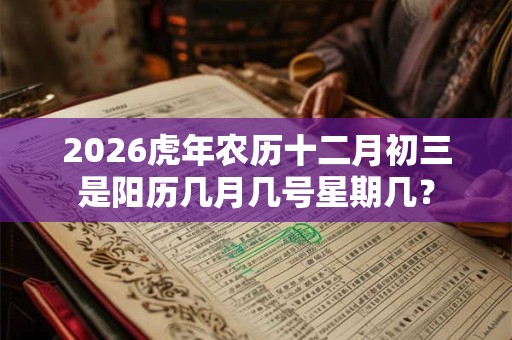 2026虎年农历十二月初三是阳历几月几号星期几？