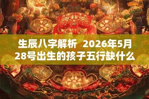 生辰八字解析  2026年5月28号出生的孩子五行缺什么