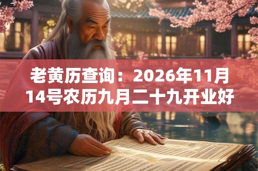 老黄历查询:2026年11月14号农历九月二十九开业好吗 老黄历查询:2026年11月14号农历九月二十九开业好吗