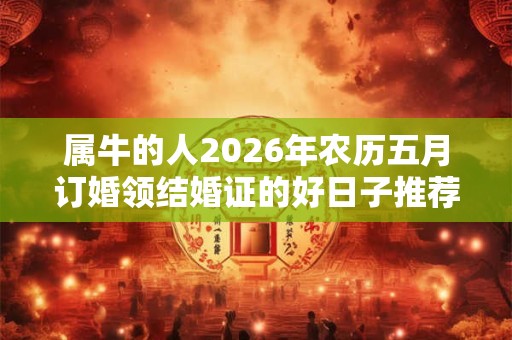 属牛的人2026年农历五月订婚领结婚证的好日子推荐