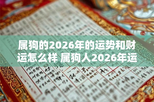 属狗的2026年的运势和财运怎么样 属狗人2026年运势如何