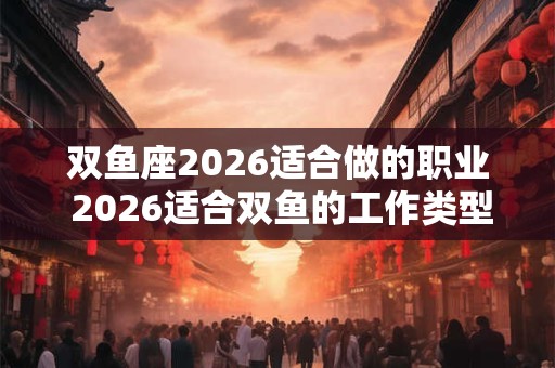 双鱼座2026适合做的职业 2026适合双鱼的工作类型