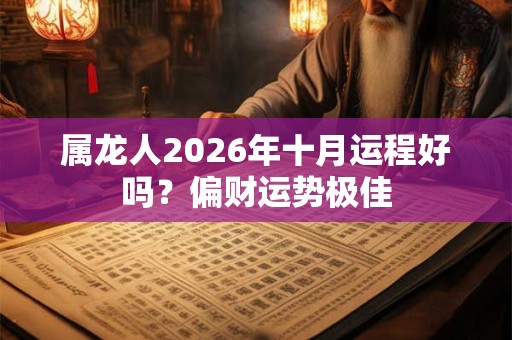 属龙人2026年十月运程好吗？偏财运势极佳