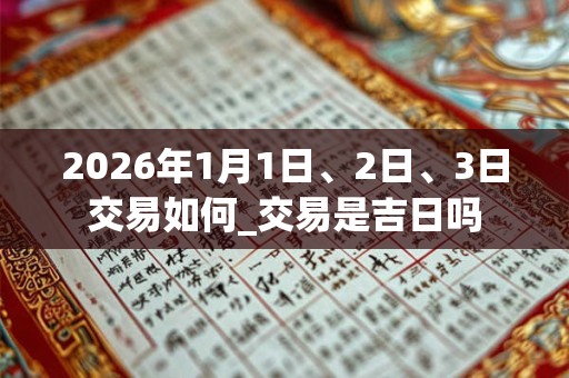 2026年1月1日、2日、3日交易如何_交易是吉日吗