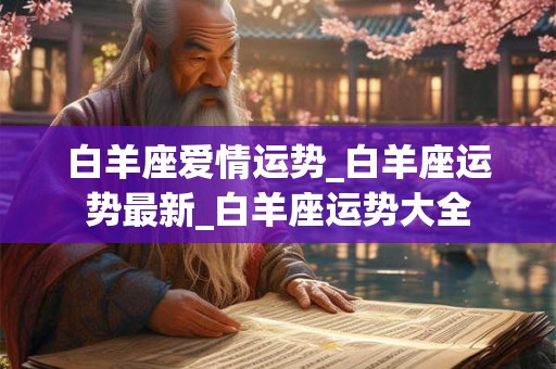 白羊座爱情运势_白羊座运势最新_白羊座运势大全