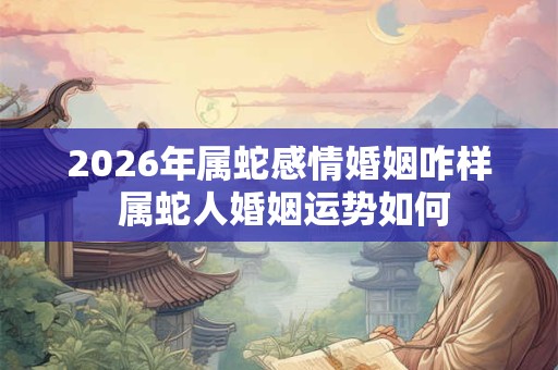 2026年属蛇感情婚姻咋样 属蛇人婚姻运势如何