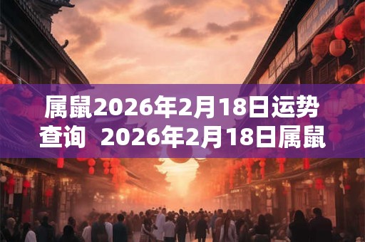 属鼠2026年2月18日运势查询 2026年2月18日属鼠人运势 属鼠2026年2月18日运势查询 2026年2月18日属鼠人运势