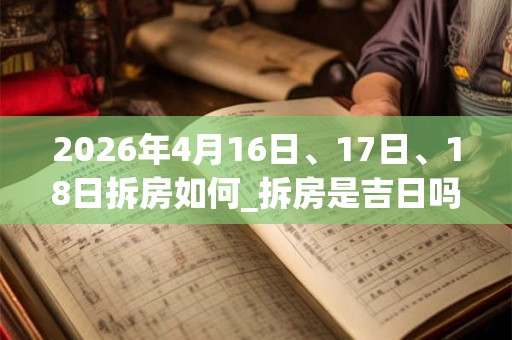 2026年4月16日、17日、18日拆房如何_拆房是吉日吗