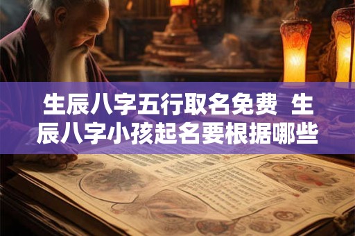 生辰八字五行取名免费  生辰八字小孩起名要根据哪些原则