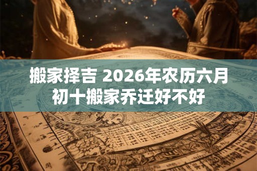 搬家择吉 2026年农历六月初十搬家乔迁好不好