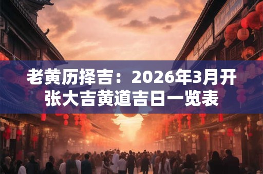 老黄历择吉：2026年3月开张大吉黄道吉日一览表