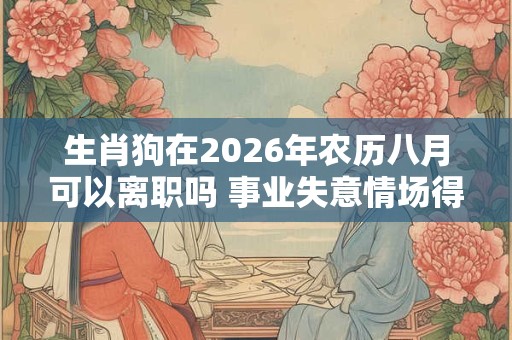 生肖狗在2026年农历八月可以离职吗 事业失意情场得意
