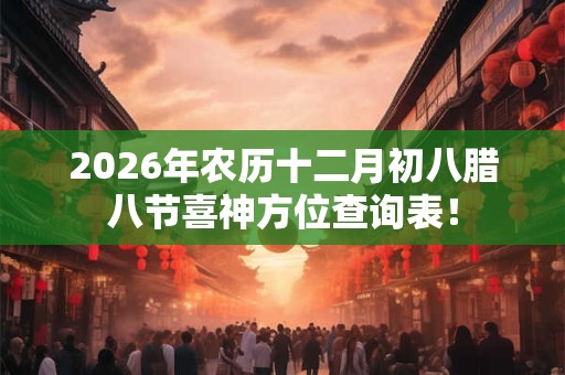2026年农历十二月初八腊八节喜神方位查询表！
