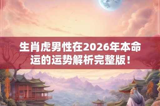 生肖虎男性在2026年本命运的运势解析完整版！