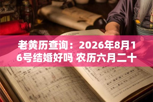 老黄历查询：2026年8月16号结婚好吗 农历六月二十七宜嫁娶吗