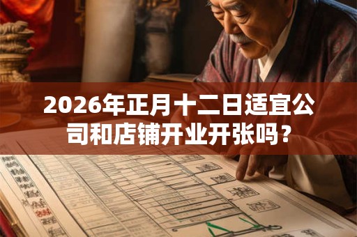 2026年正月十二日适宜公司和店铺开业开张吗？