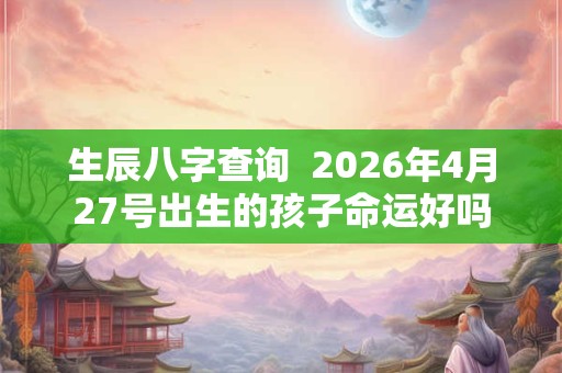 生辰八字查询  2026年4月27号出生的孩子命运好吗