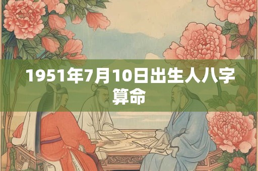 1951年7月10日出生人八字算命
