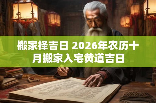 搬家择吉日 2026年农历十月搬家入宅黄道吉日