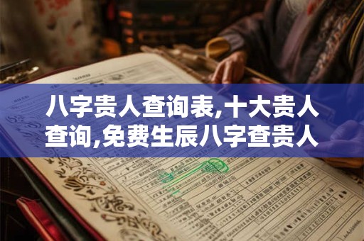 八字贵人查询表,十大贵人查询,免费生辰八字查贵人