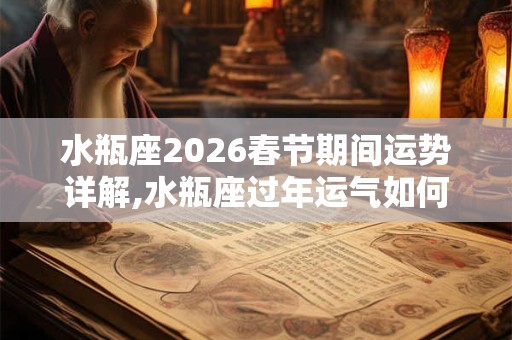 水瓶座2026春节期间运势详解,水瓶座过年运气如何