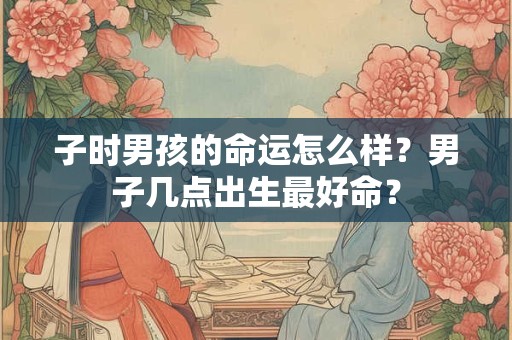 子时男孩的命运怎么样？男子几点出生最好命？
