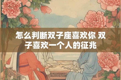 怎么判断双子座喜欢你 双子喜欢一个人的征兆