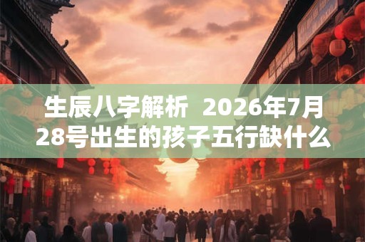 生辰八字解析  2026年7月28号出生的孩子五行缺什么