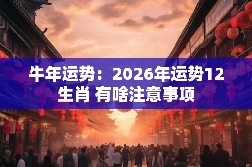 牛年运势：2026年运势12生肖 有啥注意事项
