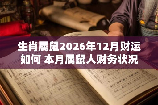 生肖属鼠2026年12月财运如何 本月属鼠人财务状况欠佳