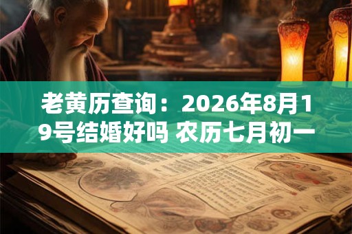 老黄历查询：2026年8月19号结婚好吗 农历七月初一宜嫁娶吗