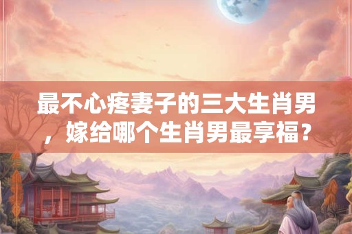 最不心疼妻子的三大生肖男，嫁给哪个生肖男最享福？