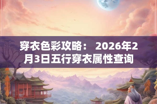 穿衣色彩攻略： 2026年2月3日五行穿衣属性查询
