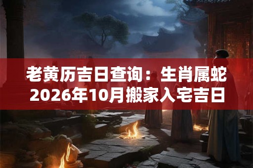 老黄历吉日查询：生肖属蛇2026年10月搬家入宅吉日吉时查询