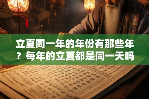 立夏同一年的年份有那些年？每年的立夏都是同一天吗