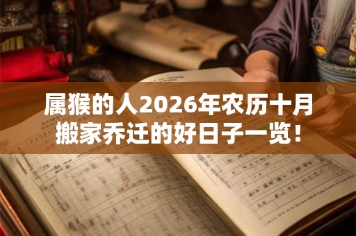 属猴的人2026年农历十月搬家乔迁的好日子一览！