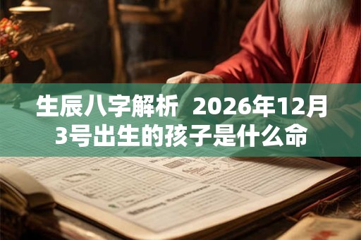生辰八字解析  2026年12月3号出生的孩子是什么命