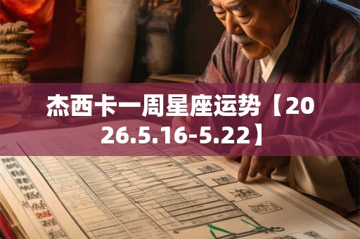 杰西卡一周星座运势【2026.5.16-5.22】