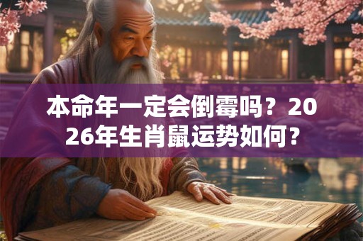 本命年一定会倒霉吗？2026年生肖鼠运势如何？