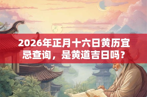 2026年正月十六日黄历宜忌查询，是黄道吉日吗？