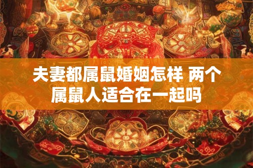 夫妻都属鼠婚姻怎样 两个属鼠人适合在一起吗