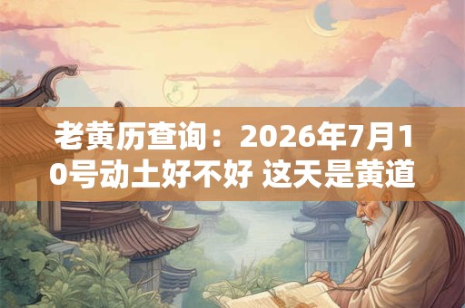 老黄历查询：2026年7月10号动土好不好 这天是黄道吉日吗