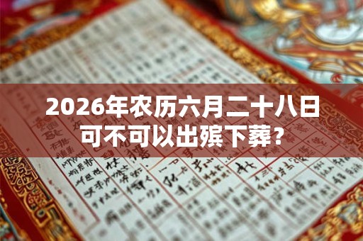 2026年农历六月二十八日可不可以出殡下葬？