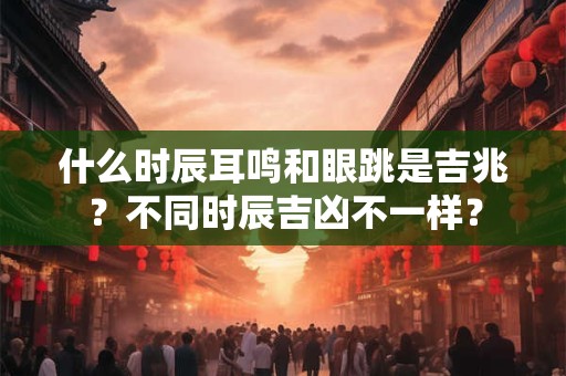 什么时辰耳鸣和眼跳是吉兆？不同时辰吉凶不一样？