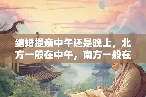 结婚提亲中午还是晚上,北方一般在中午,南方一般在晚上 结婚提亲中午还是晚上,北方一般在中午,南方一般在晚上