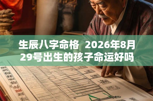 生辰八字命格  2026年8月29号出生的孩子命运好吗