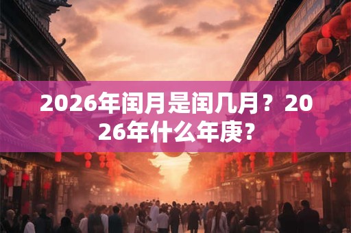 2026年闰月是闰几月？2026年什么年庚？