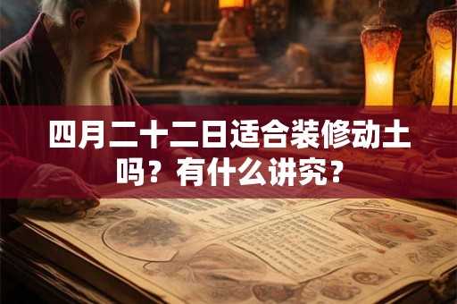 四月二十二日适合装修动土吗？有什么讲究？