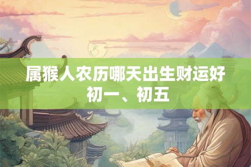 属猴人农历哪天出生财运好 初一、初五